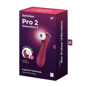 SATISFYER PRO2 G3 VIBRADOR DOBLE PULSO DE AIR VINO ROJO 1UN