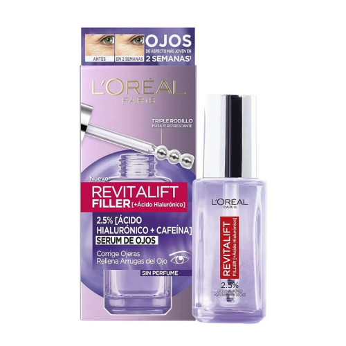 LOREAL REVITALIFT FILLER SERUM DE OJOS ACIDO HYALURONICO SIN PERFUME 20ML