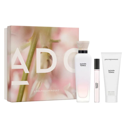 ADOLFO DOMINGUEZ JAZMIN TONKA EAU DE PARFUM 120ML VAPORIZADOR + LOCION CORPORAL PERFUMADA 1U + VIAL 10ML VAPORIZADOR