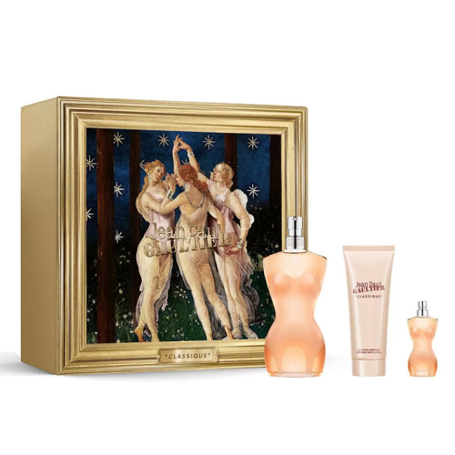 JEAN PAUL GAULTIER CLASSIQUE EAU DE TOILETTE 100ML VAPORIZADOR + LOCION CORPORAL PERFUMADA 75ML + MINIATURA 6ML VAPORIZADOR