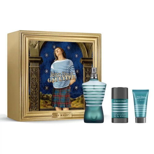 JEAN PAUL GAULTIER LE MALE EAU DE TOILETTE 125ML + BALSAMO AFTER SHAVE 50ML + DESODORANTE STICK 75ML