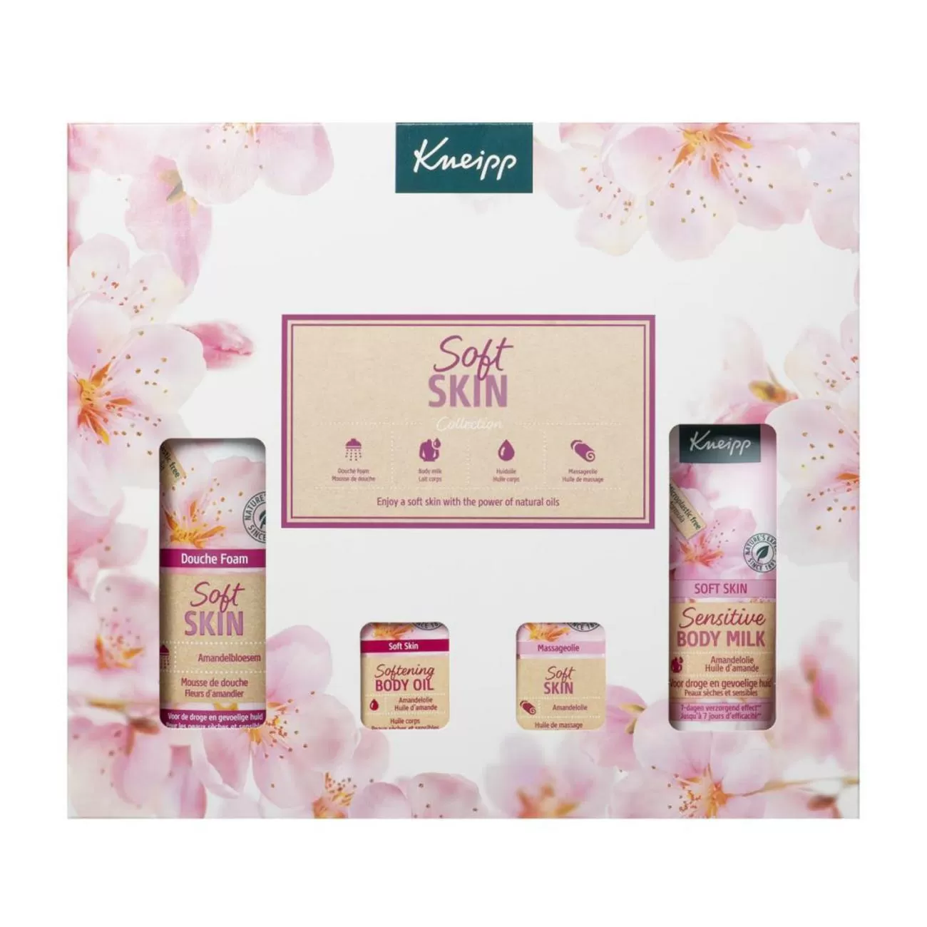 KNEIPP SOFT SKIN LECHE CORPORAL 200ML + ESPUMA DE BAÑO 75ML + ACEITE CORPORAL ACEITE CORPORAL 20ML + ACEITE DE MASAJE 20ML