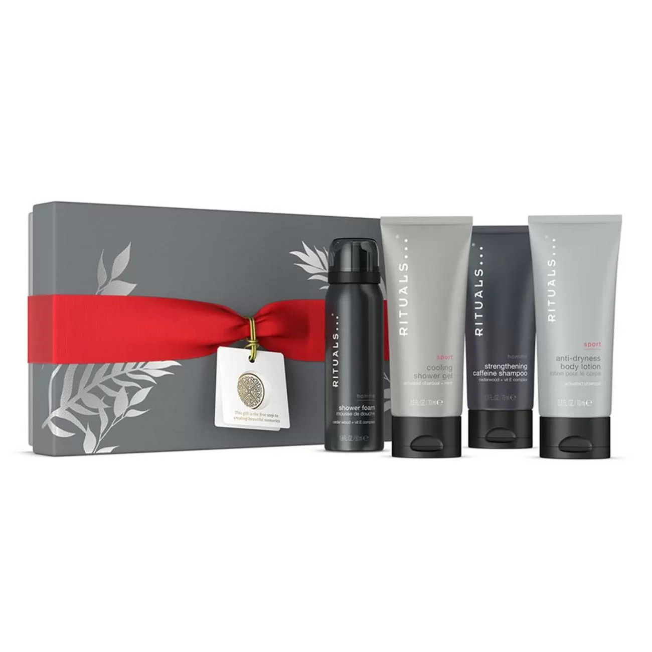 RITUALS HOMME SHOWER FOAM 50ML VAPORIZADOR + CAFFEINE CHAMPU 70ML + GEL DE BAÑO 70ML + LOCION CORPORAL 70ML