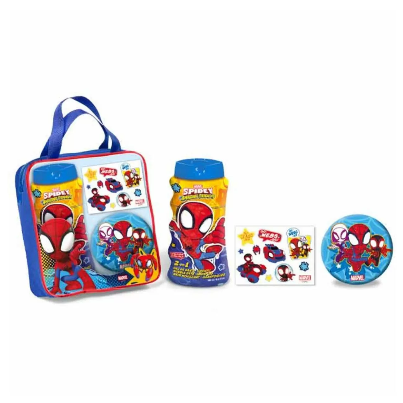 SPIDERMAN NIÑOS GEL DE BAÑO 1UN + STICKERS 1U + REGALO 1U