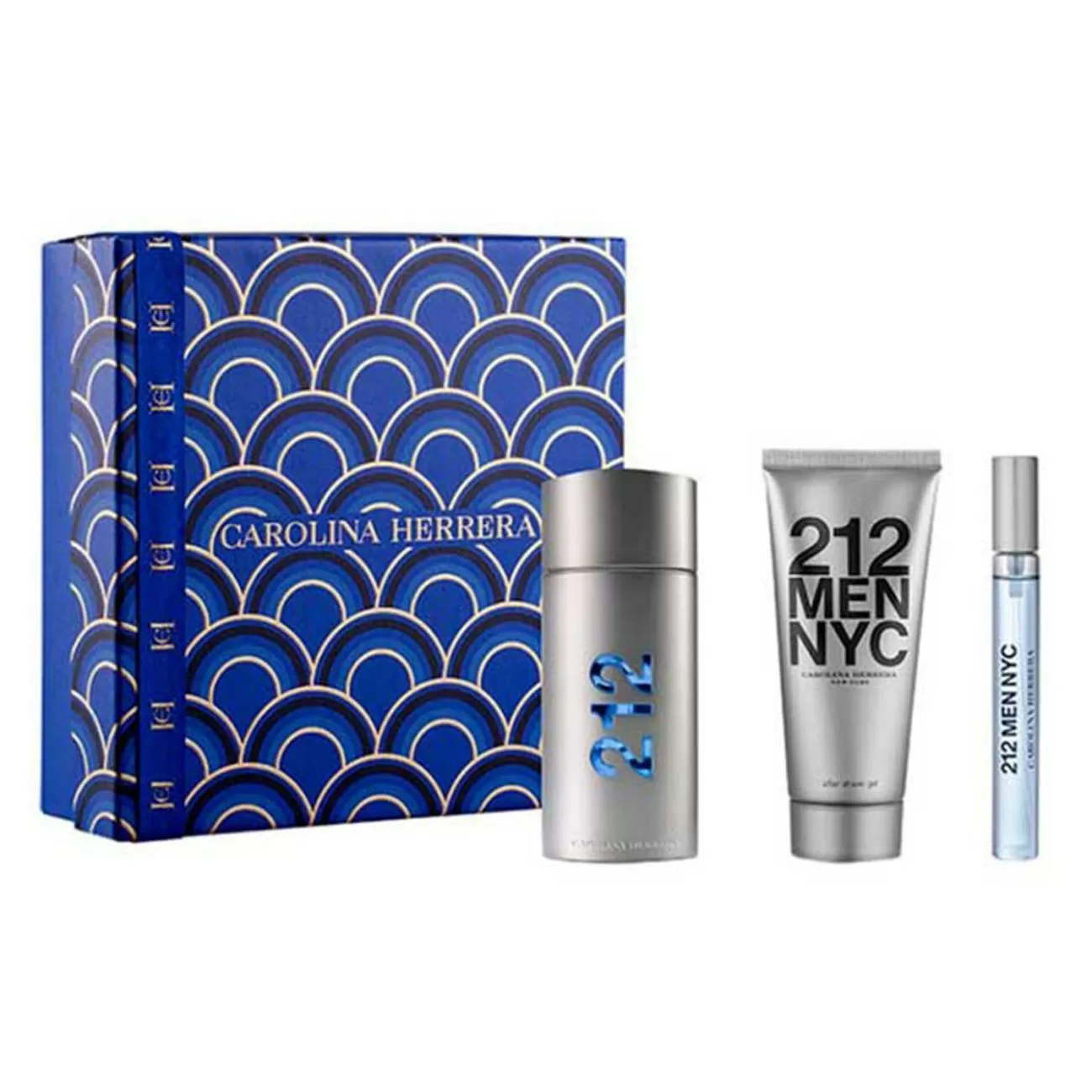 CAROLINA HERRERA 212 MEN NYC EAU DE TOILETTE 100ML VAPORIZADOR + GEL AFTER SHAVE 100ML + MEGASPRITZER 10ML