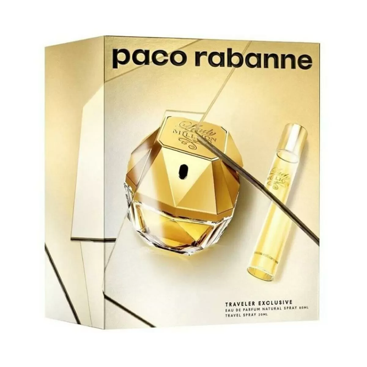 PACO RABANNE LADY MILLION EAU DE PARU 80ML VAPORIZADOR + TRAVEL SPRAY 200ML VAPORIZADOR