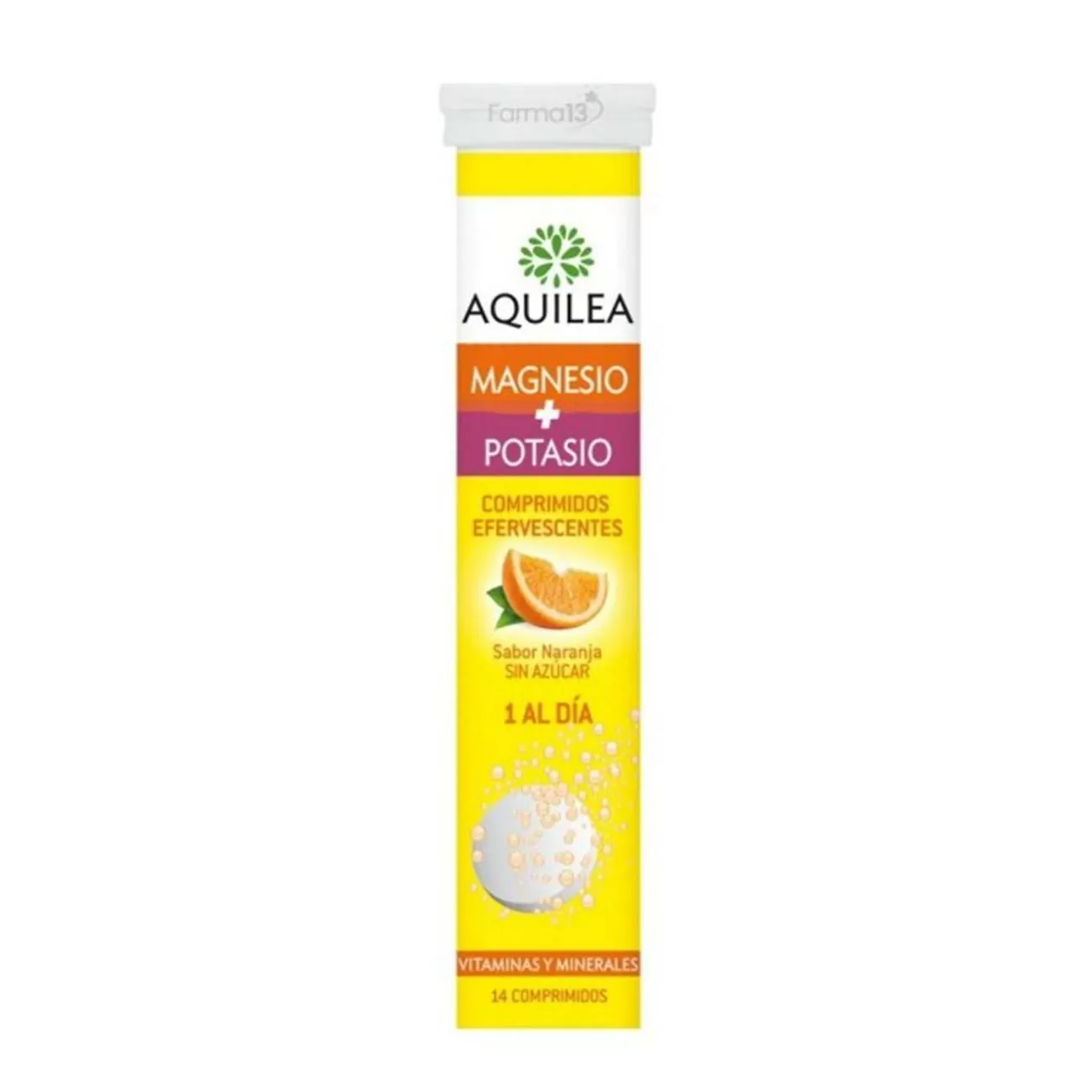 AQUILEA MAGNESIO + POTASIO PASTILLAS EFERVESCENTES SABOR NARANJA SIN AZUCAR 1UN