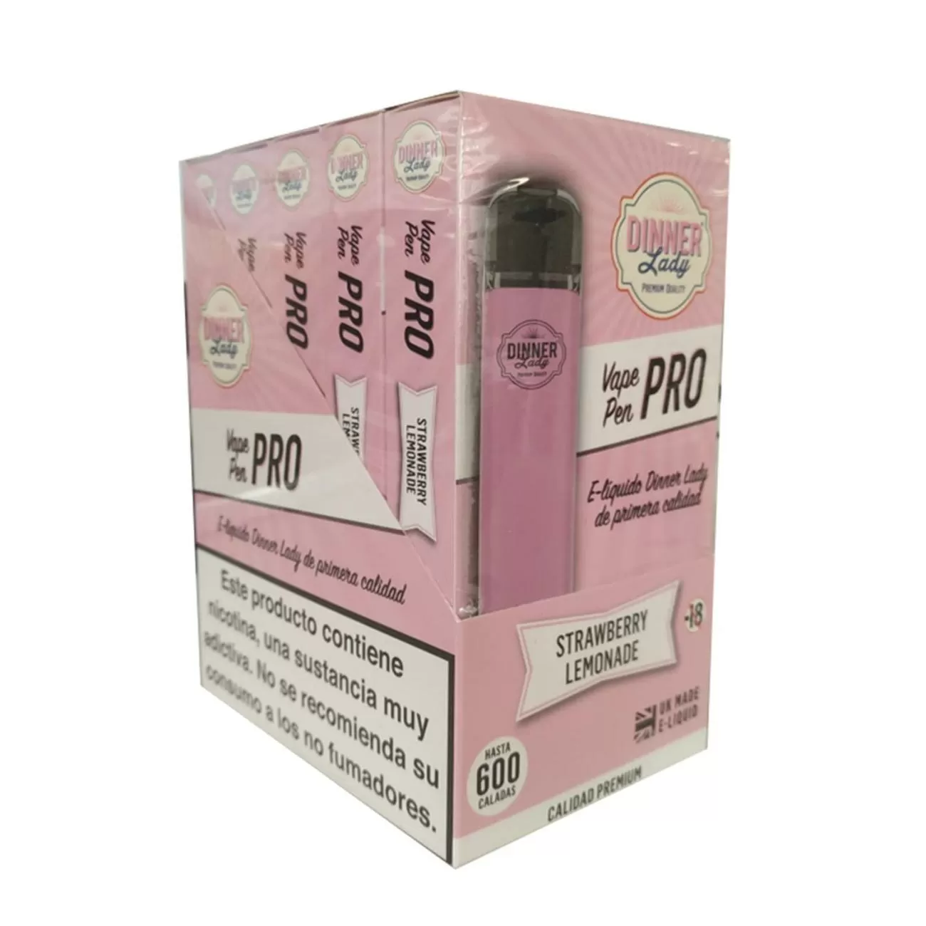 DINNER LADY PRO VAPEADOR STRAWBERRY LEMONADE PACK 10UN
