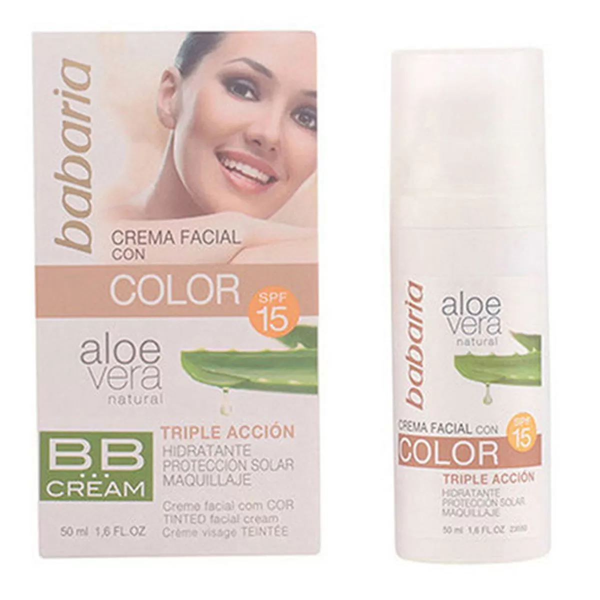 BABARIA ALOE CREMA FACIAL CON COLOR SPF15 50ML