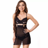 Imagen de MAIA 20247 BABYDOLL + TANGA NEGRO L/XL