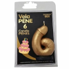 Imagen de DIABLO PICANTE - VELA PENE EN FORMA DE NÚMERO 6 COLOR DORADO