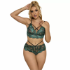 Imagen de 954093 SUJETADOR + PANTIES ENCAJE VERDE L/XL