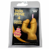 Imagen de DIABLO PICANTE - VELA PENE EN FORMA DE NÚMERO 4 COLOR DORADO