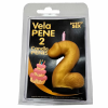 Imagen de DIABLO PICANTE - VELA PENE EN FORMA DE NÚMERO 2 COLOR DORADO