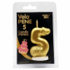Imagen de DIABLO PICANTE - VELA PENE EN FORMA DE NÚMERO 5 COLOR DORADO