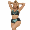 Imagen de SUBBLIME - 955564 CONJUNTO SUJETADOR CON CREMALLERA DE MALLA DE CHAROL VERDE L/XL
