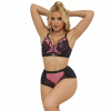 Imagen de SUBBLIME - 955588 CONJUNTO SUJETADOR CON CREMALLERA DE MALLA DE CHAROL ROSA L/XL