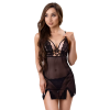 Imagen de PILAR LC 20207 BABYDOLL + TANGA NEGRO L/XL