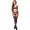 Imagen de LIVCO CORSETTI FASHION - KEILA LC 20245 SUJETADOR + LIGUERO + PANTY NEGRO L/XL