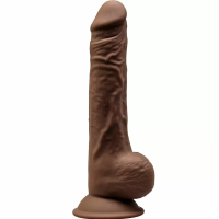 MODELO 1 PENE REALISTICO SILICONA PREMIUM SILEXPAN MARRON 24 CM