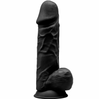 MODELO 1 PENE REALISTICO SILICONA PREMIUM SILEXPAN NEGRO 21.5 CM