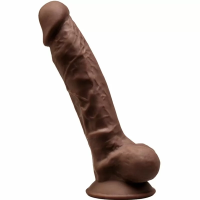 MODELO 1 PENE REALISTICO SILICONA PREMIUM SILEXPAN MARRON 17.5 CM