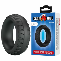 Imagen de CRAZY BULL - MERRITT ANILLO PARA PENE TEXTURIZADO SILICONA NEGRO