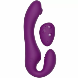 Imagen de XOCOON  STRAPLESS STRAPON VIBRADOR 2 EN 1 CON CONTROL REMOTO MORADO
