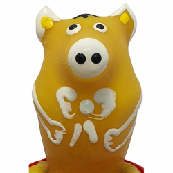 Imagen de CONDOMERIE  PRESERVATIVO DECORATIVO PINTADO A MANO CERDO SENTADO AMARILLO