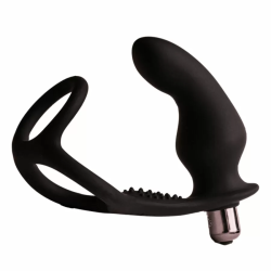 Imagen de ROCKS OFF  RO ZEN RRO PLUG ANAL CON ANILLO VIBRADOR PARA EL PENE NEGRO