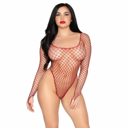 Imagen de 89377 BODYSUIT DE RED INDUSTRIAL DE CORTE ALTO ROJO  TALLA ÚNICA