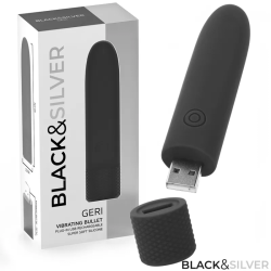 Imagen de BLACK & SILVER - GERI BALA VIBRADORA RECARGABLE POR USB 8 VIBRACIONES NEGRO 10 X 2.2 CM