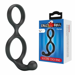 Imagen de CRAZY BULL - FLORIAN ANILLO DOBLE PARA PENE Y TESTÍCULOS SILICONA NEGRO