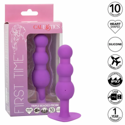 Imagen de CALEXOTICS FIRST TIME PLUG ANAL CON TRIPLE CUENCAS 10 VIBRACIONES VIOLETA