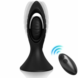 Imagen de VIBRADOR & PLUG ANAL SILICONA NEGRO