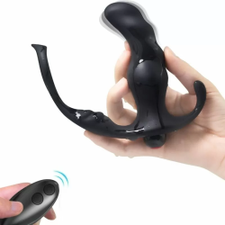 Imagen de KNIGHT VIBRADOR ANAL PROSTATA & ANILLO CONTROL REMOTO NEGRO