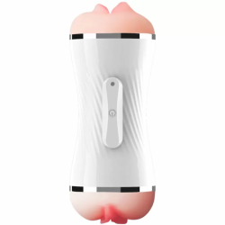 Imagen de MASTURBADOR VIBRADOR DOBLE VAGINA & BOCA BLANCO