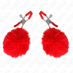 Imagen de KINK PINZAS PARA PEZONES CON POMPÓN ROJO 6 CM