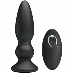 Imagen de VIBRADOR POTENTE CONTROL REMOTO ANAL PLUG NEGRO