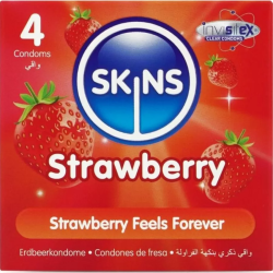 Imagen de SKINS  PRESERVATIVOS PREMIUM SABOR FRESA PACK 4