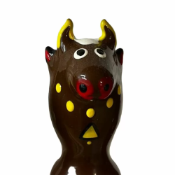 Imagen de CONDOMERIE  PRESERVATIVO DECORATIVO PINTADO A MANO TORO NEGRO MODELO 2