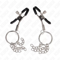 Imagen de KINK PINZAS PARA PEZONES CON ARO Y PEQUEÑAS CADENAS PLATEADO 6 CM