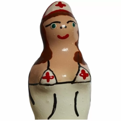 Imagen de CONDOMERIE  PRESERVATIVO DECORATIVO PINTADO A MANO ENFERMERA MORENA