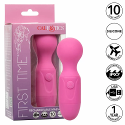 Imagen de CALEXOTICS FIRST TIME MASAJEADOR RECARGABLE 10 VIBRACIONES ROSA