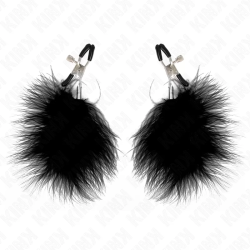 Imagen de KINK PINZAS PARA PEZONES CON PLUMA NEGRO 7 CM