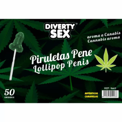 Imagen de DIABLO GOLOSO  50 PIRULETAS PENE AROMA CANNABIS