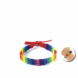 Imagen de PRIDE  PULSERA TRENZADA BANDERA ARCOÍRIS