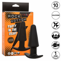 Imagen de CALEXOTICS ROCK BOTTOM PLUG ANAL CÓNICO 10 VIBRACIONES SILICONA NEGRO