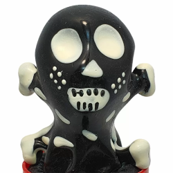 Imagen de CONDOMERIE  PRESERVATIVO DECORATIVO PINTADO A MANO CALAVERA NEGRA MODELO 2