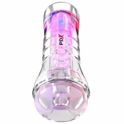 Imagen de PDX ELITE - MASTURBADOR TRANSPARENTE VIEWTUBE XXL LED STROKER 27.3 CM